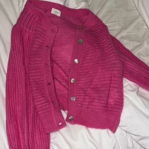 COPY - Aritzia Wilfred furry eylet cardigan